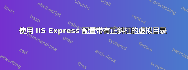 使用 IIS Express 配置带有正斜杠的虚拟目录