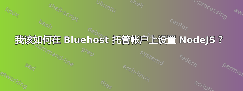 我该如何在 Bluehost 托管帐户上设置 NodeJS？