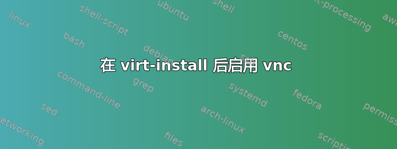 在 virt-install 后启用 vnc