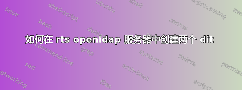 如何在 rts openldap 服务器中创建两个 dit