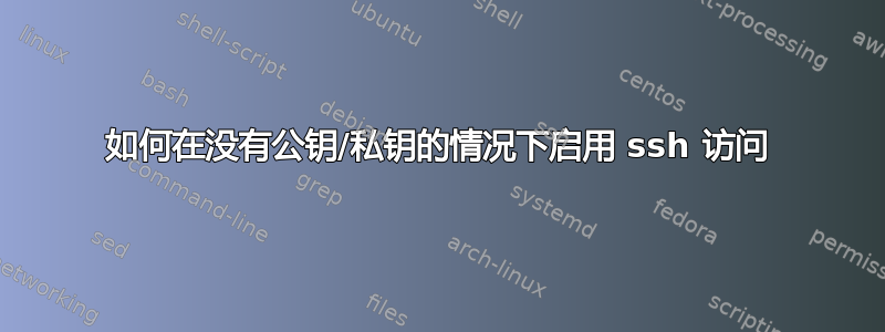 如何在没有公钥/私钥的情况下启用 ssh 访问