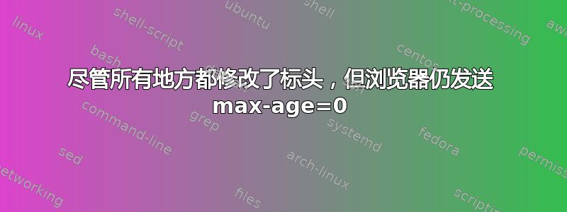 尽管所有地方都修改了标头，但浏览器仍发送 max-age=0