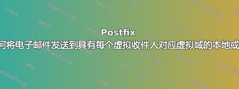 Postfix 虚拟域：如何将电子邮件发送到具有每个虚拟收件人对应虚拟域的本地或非目的地？