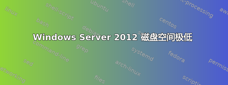 Windows Server 2012 磁盘空间极低