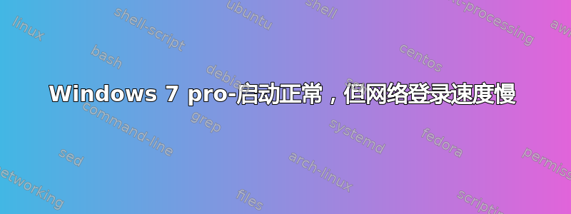 Windows 7 pro-启动正常，但网络登录速度慢