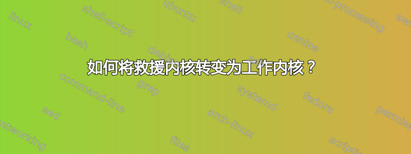 如何将救援内核转变为工作内核？