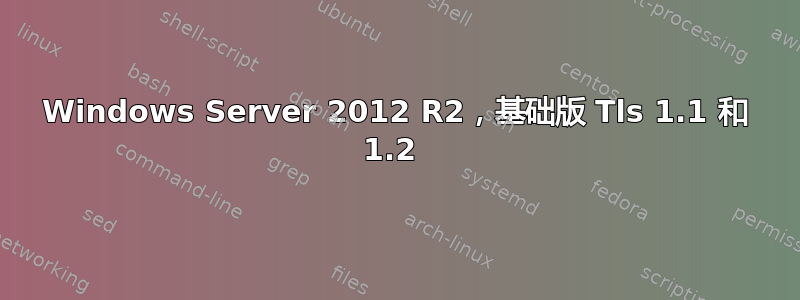 Windows Server 2012 R2，基础版 Tls 1.1 和 1.2 