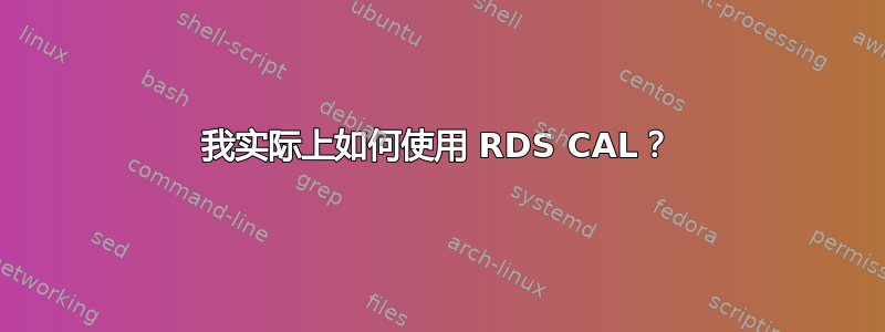 我实际上如何使用 RDS CAL？