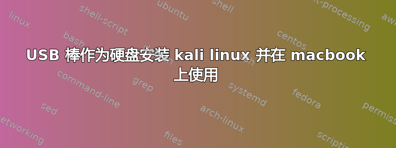 USB 棒作为硬盘安装 kali linux 并在 macbook 上使用