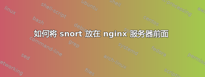 如何将 snort 放在 nginx 服务器前面