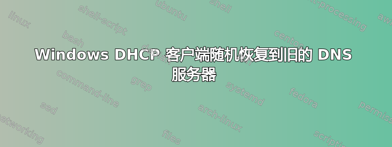 Windows DHCP 客户端随机恢复到旧的 DNS 服务器