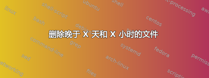 删除晚于 X 天和 X 小时的文件