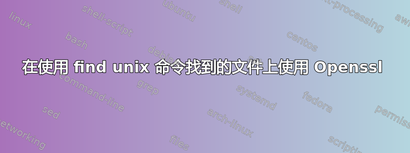 在使用 find unix 命令找到的文件上使用 Openssl