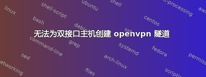 无法为双接口主机创建 openvpn 隧道