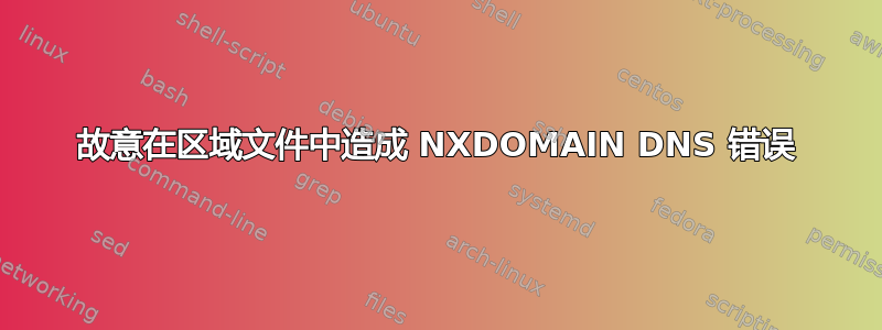 故意在区域文件中造成 NXDOMAIN DNS 错误