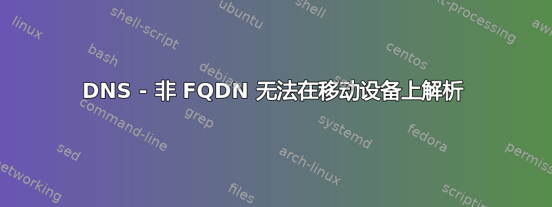 DNS - 非 FQDN 无法在移动设备上解析