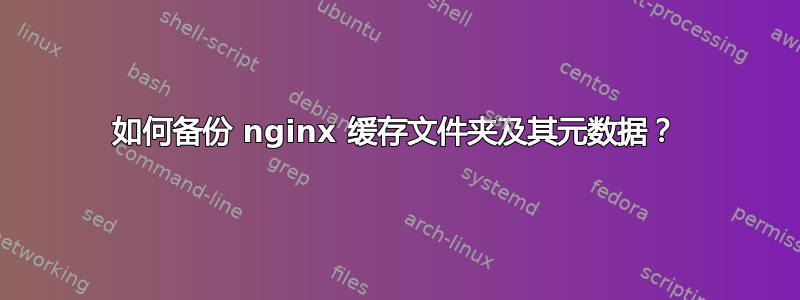 如何备份 nginx 缓存文件夹及其元数据？