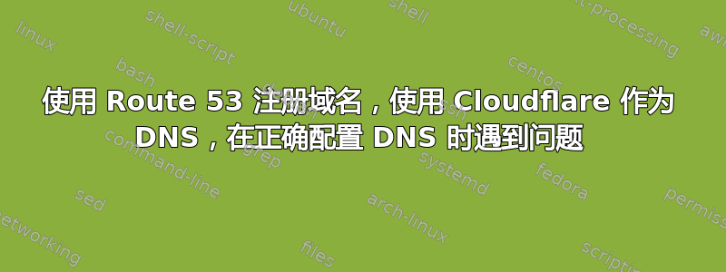 使用 Route 53 注册域名，使用 Cloudflare 作为 DNS，在正确配置 DNS 时遇到问题