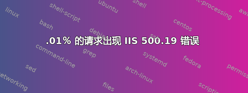 0.01％ 的请求出现 IIS 500.19 错误