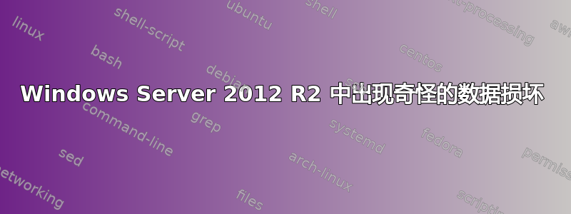 Windows Server 2012 R2 中出现奇怪的数据损坏