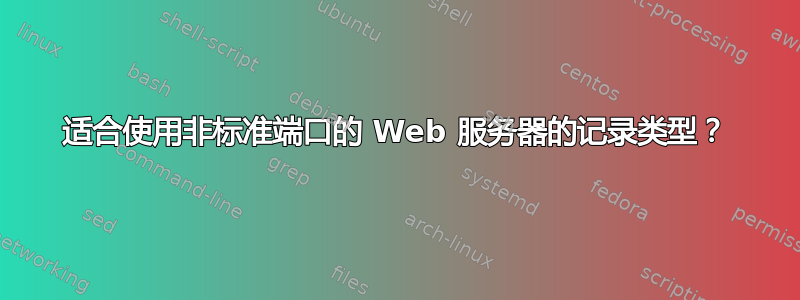 适合使用非标准端口的 Web 服务器的记录类型？