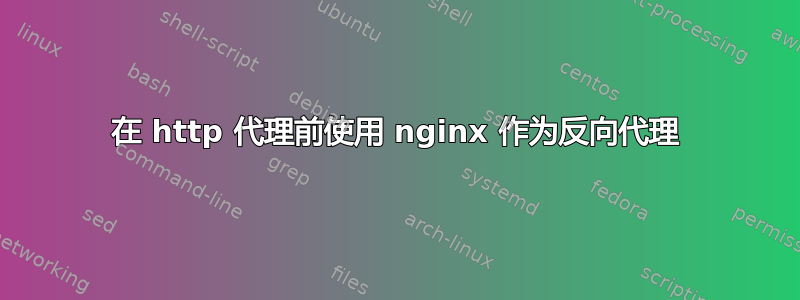 在 http 代理前使用 nginx 作为反向代理