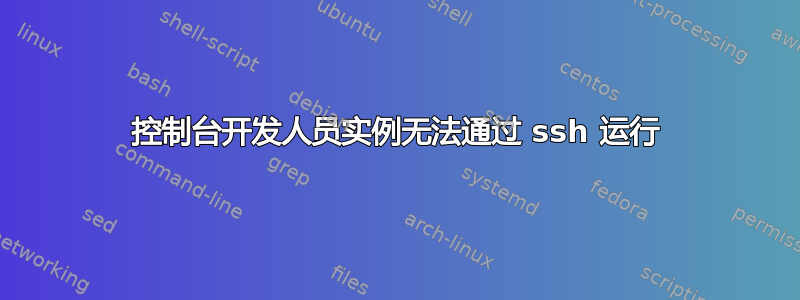 控制台开发人员实例无法通过 ssh 运行