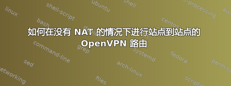 如何在没有 NAT 的情况下进行站点到站点的 OpenVPN 路由