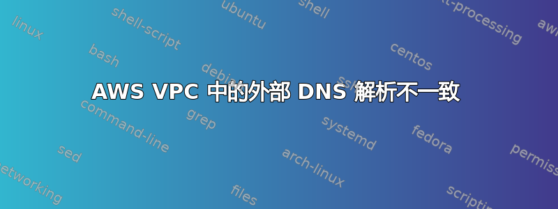 AWS VPC 中的外部 DNS 解析不一致