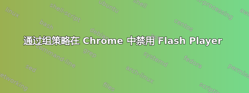 通过组策略在 Chrome 中禁用 Flash Player