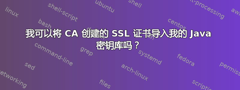 我可以将 CA 创建的 SSL 证书导入我的 Java 密钥库吗？