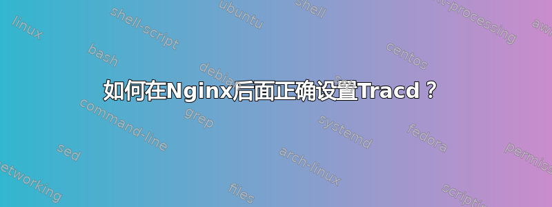 如何在Nginx后面正确设置Tracd？