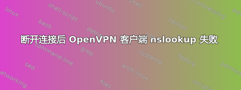 断开连接后 OpenVPN 客户端 nslookup 失败