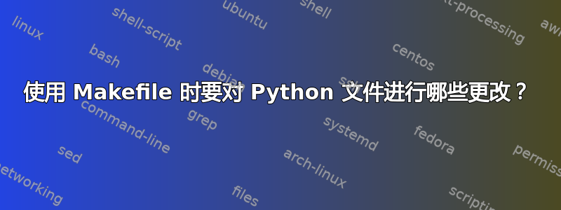 使用 Makefile 时要对 Python 文件进行哪些更改？