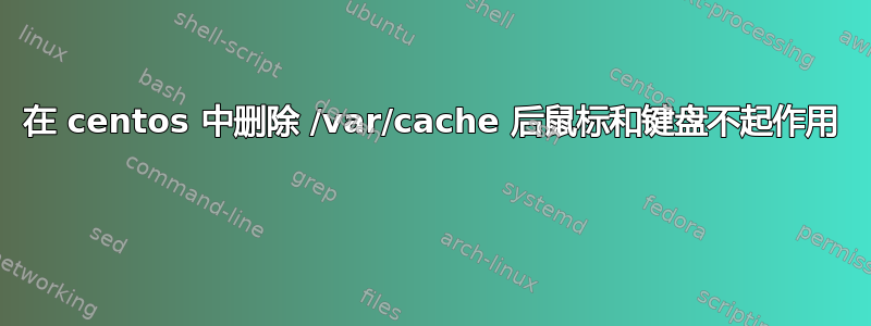 在 centos 中删除 /var/cache 后鼠标和键盘不起作用 