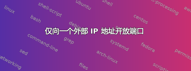 仅向一个外部 IP 地址开放端口