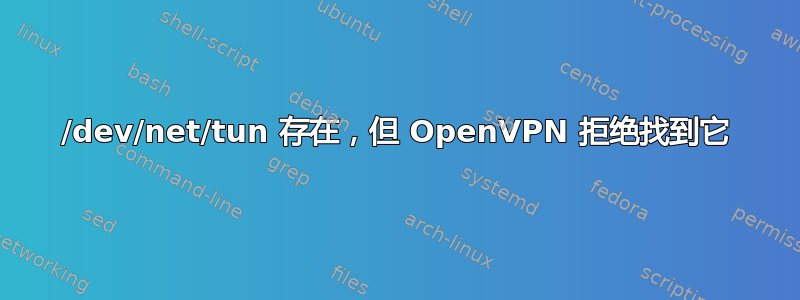 /dev/net/tun 存在，但 OpenVPN 拒绝找到它