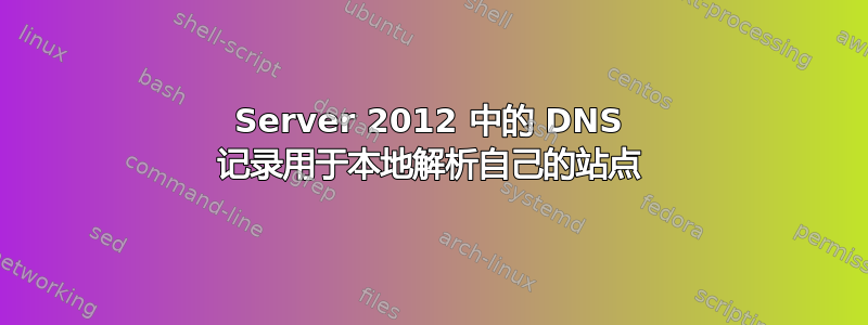 Server 2012 中的 DNS 记录用于本地解析自己的站点