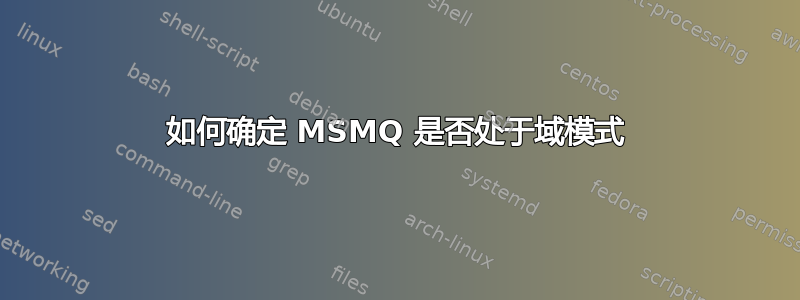 如何确定 MSMQ 是否处于域模式