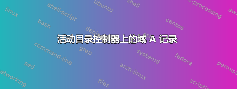 活动目录控制器上的域 A 记录