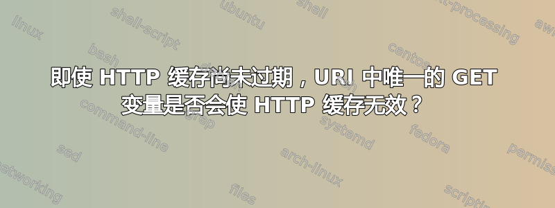 即使 HTTP 缓存尚未过期，URI 中唯一的 GET 变量是否会使 HTTP 缓存无效？