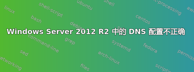 Windows Server 2012 R2 中的 DNS 配置不正确