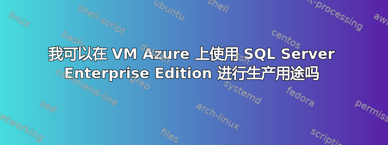 我可以在 VM Azure 上使用 SQL Server Enterprise Edition 进行生产用途吗