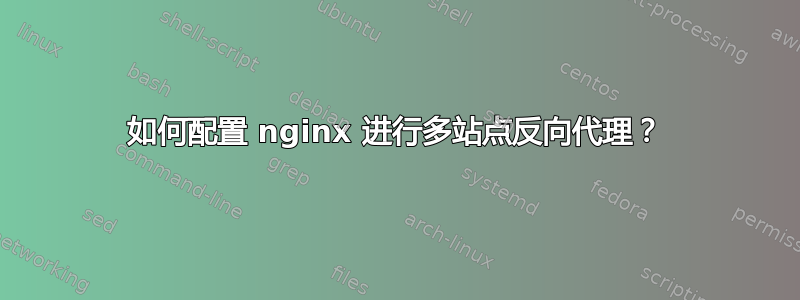 如何配置 nginx 进行多站点反向代理？