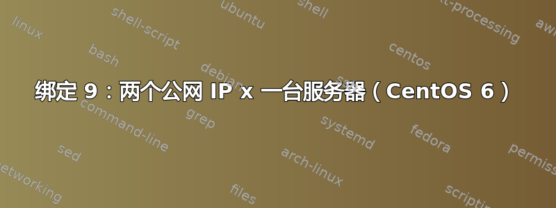 绑定 9：两个公网 IP x 一台服务器（CentOS 6）