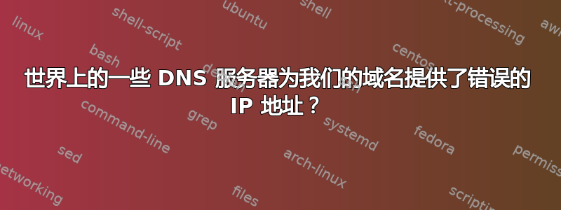 世界上的一些 DNS 服务器为我们的域名提供了错误的 IP 地址？