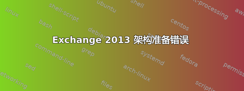 Exchange 2013 架构准备错误