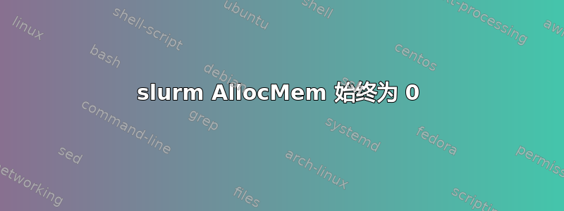 slurm AllocMem 始终为 0