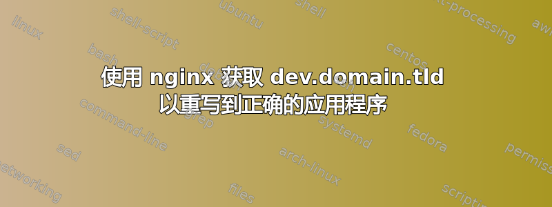 使用 nginx 获取 dev.domain.tld 以重写到正确的应用程序