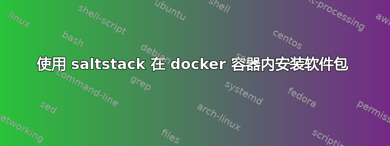 使用 saltstack 在 docker 容器内安装软件包